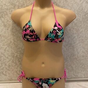 Victoria's Secret Floral Vibrant Multicolor Triangle Bikini